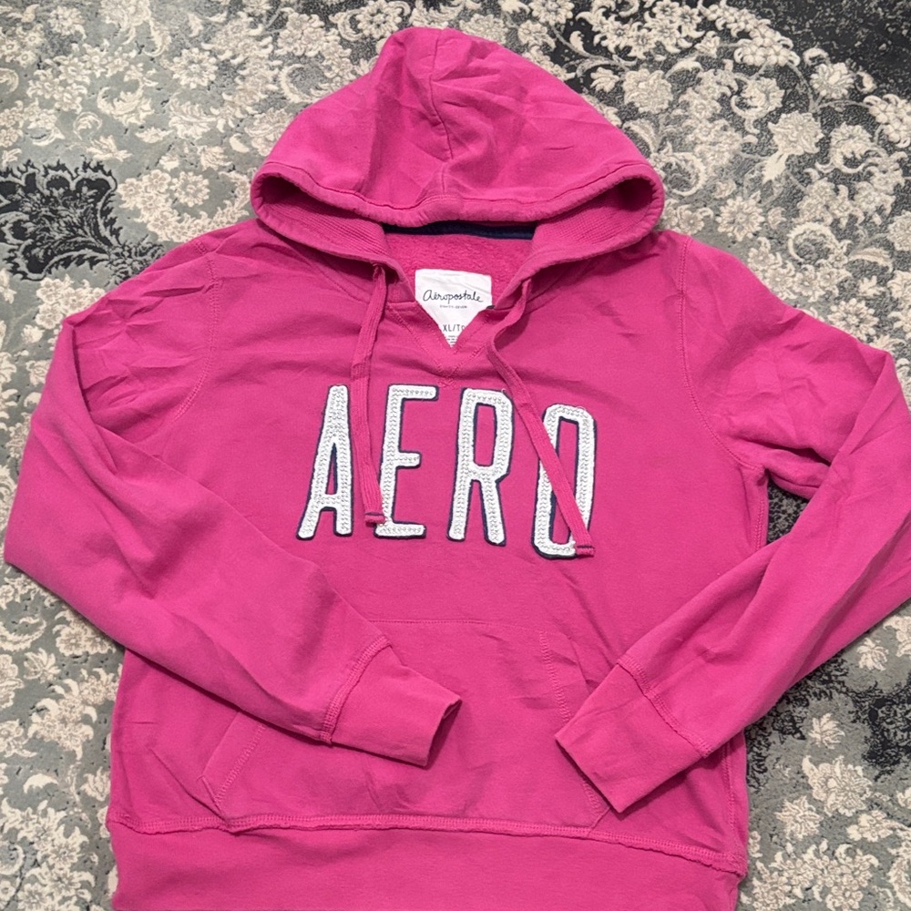 Aeropostale Fuchsia Hoodie with Logo Eighty-Seven Pink XL/TG  Sparkling Studs